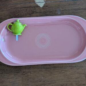 Fiestaware Nora Fleming Bread Tray with Lemongrass Mini Teapot